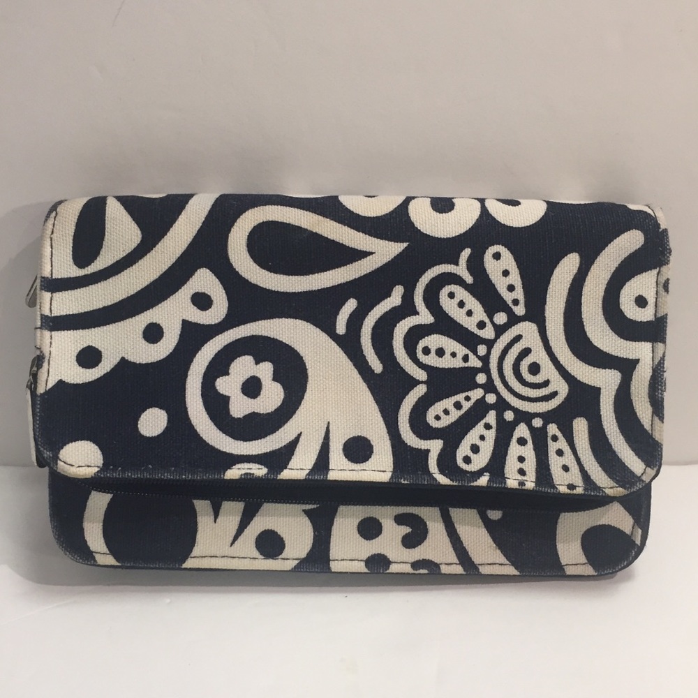 [Thirty-one] wallet blue white floral zip around